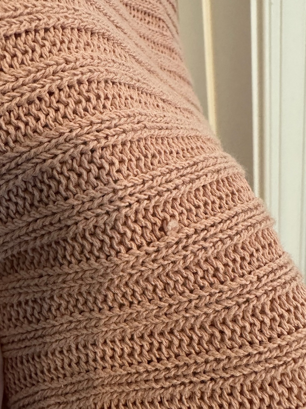 Free People Beach Sweater Ribbed Knit Pink Oversized Slouchy Boho Size Small - Picture 4 of 9